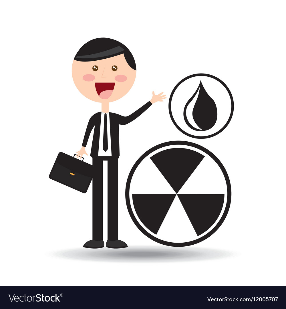 Businessman oil concept contamination sign