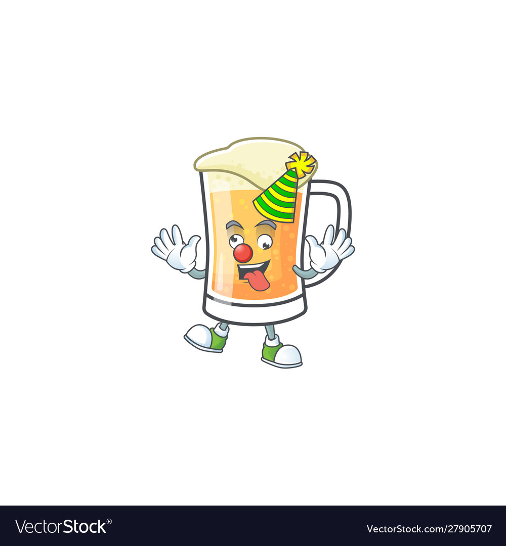 Cartoon A Mug Beer Clown Mascot Royalty Free Vector Image