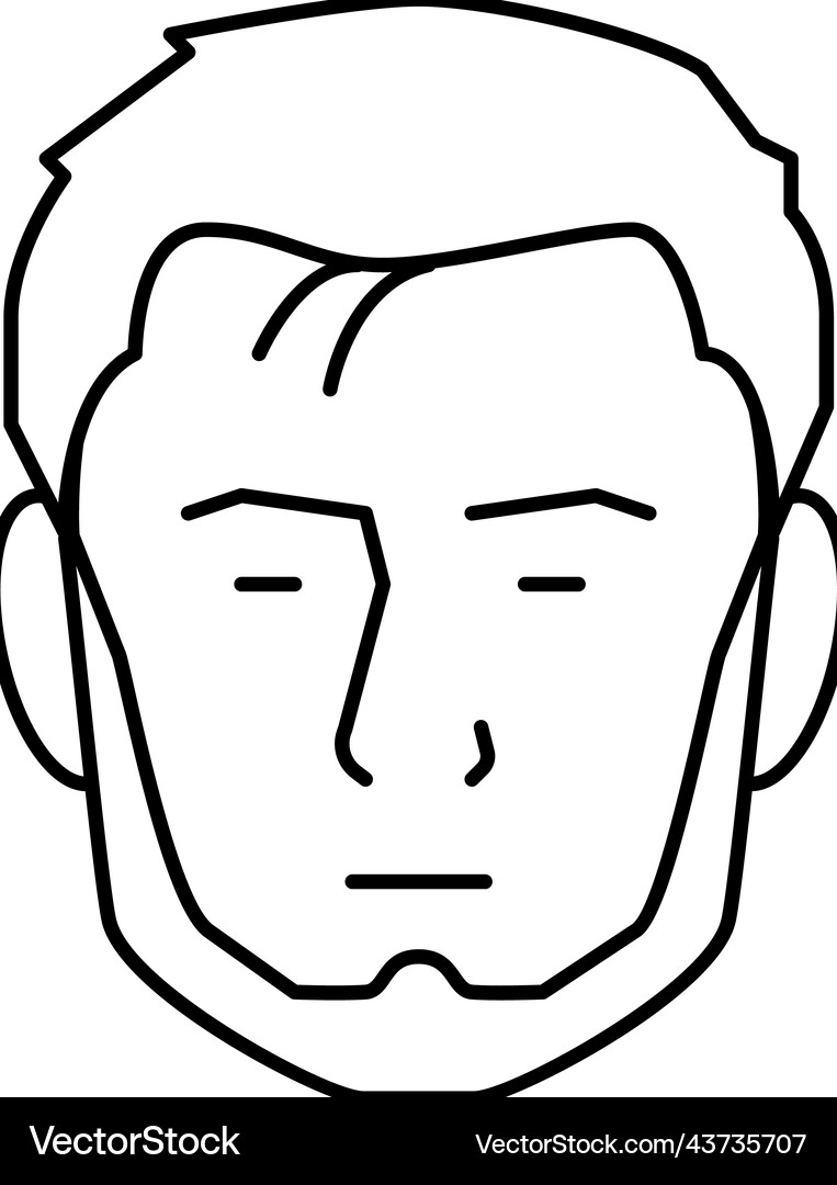Chinstrap beard hair style line icon Royalty Free Vector