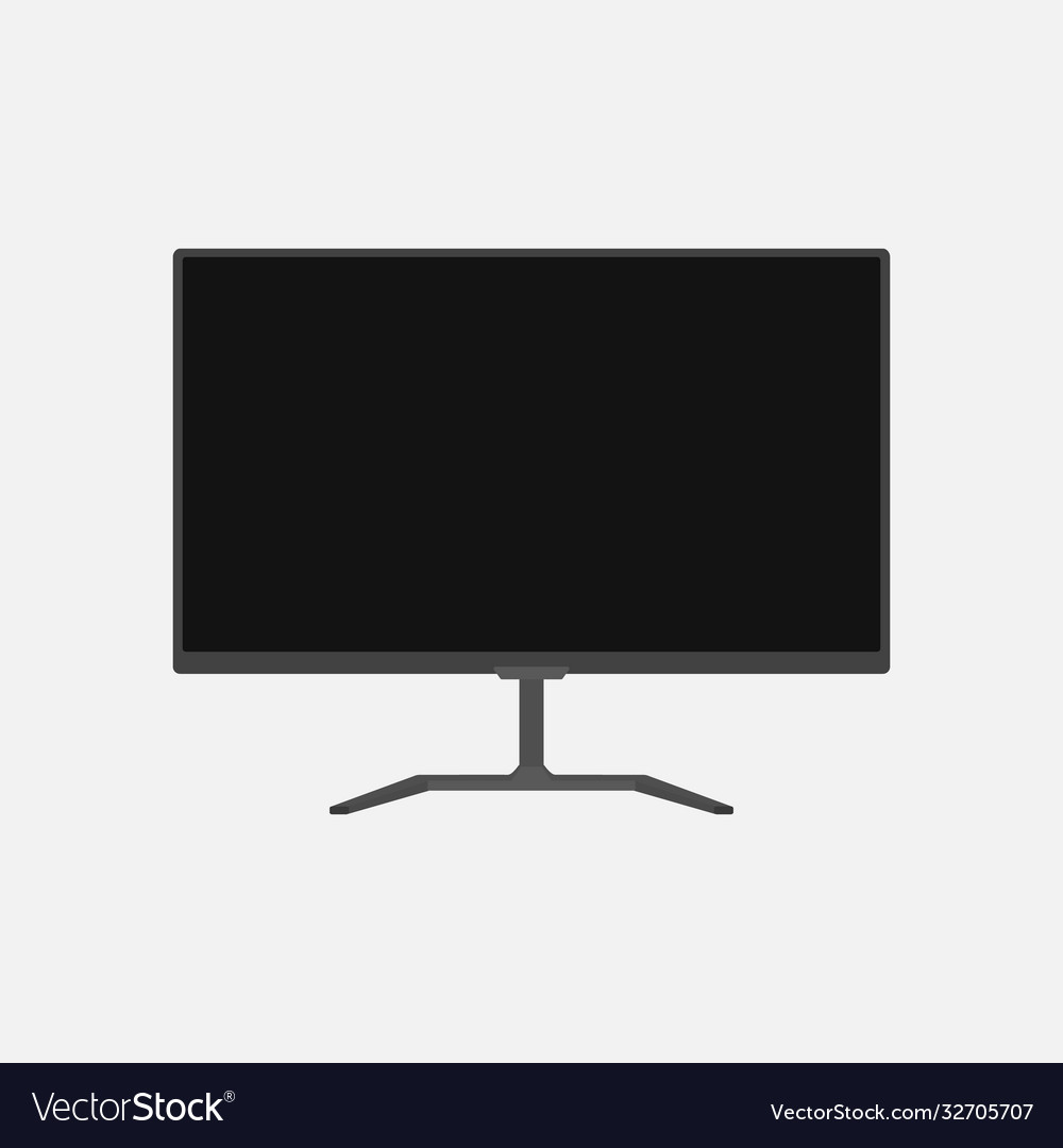 Computer display isolated on white background Vector Image Computer display isolated on white background