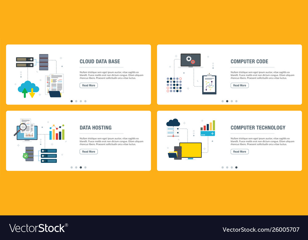 Computer technology data hosting and code vector image Computer technology data hosting and code