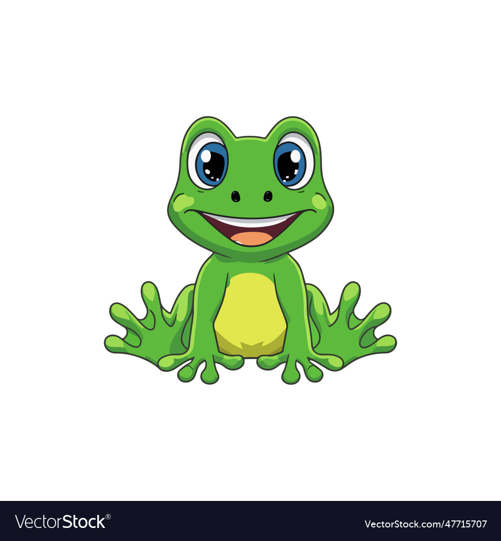 Cute frog cartoon design Royalty Free Vector Image