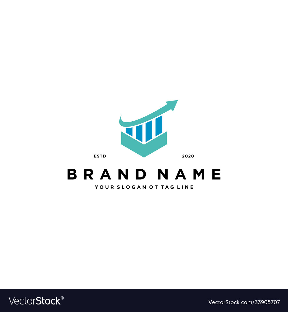 Financial chart logo design Royalty Free Vector Image