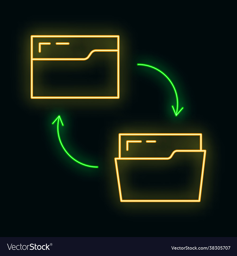 Folder online database computer cloud icon glow Vector Image Folder online database computer cloud icon glow