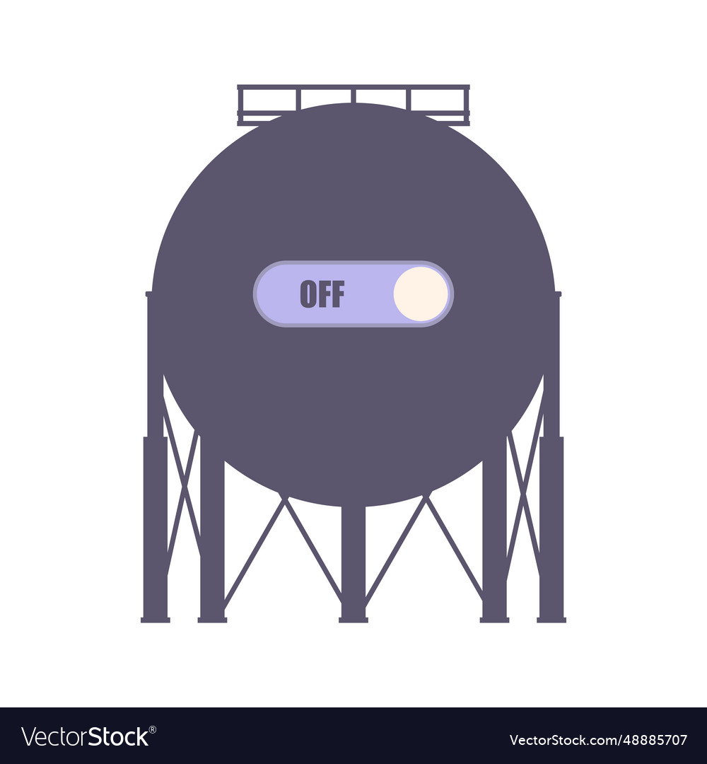 Gas storage tank with toggle switch button vector image Gas storage tank with toggle switch button