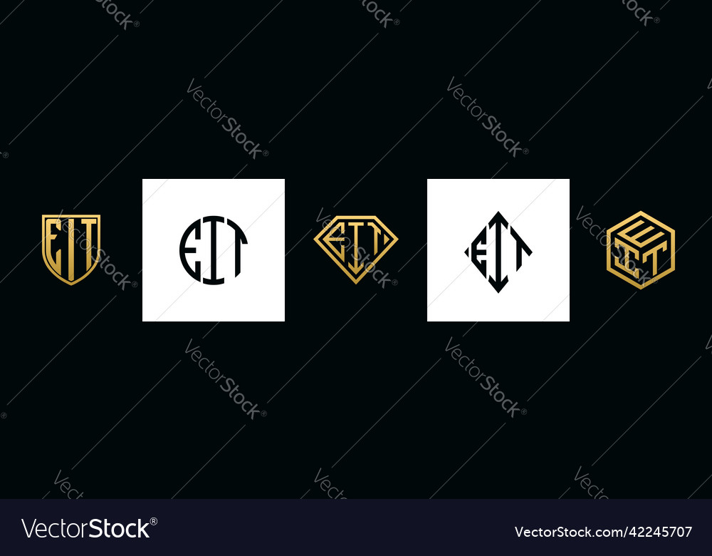 Initial Letters Eit Logo Designs Bundle Royalty Free Vector