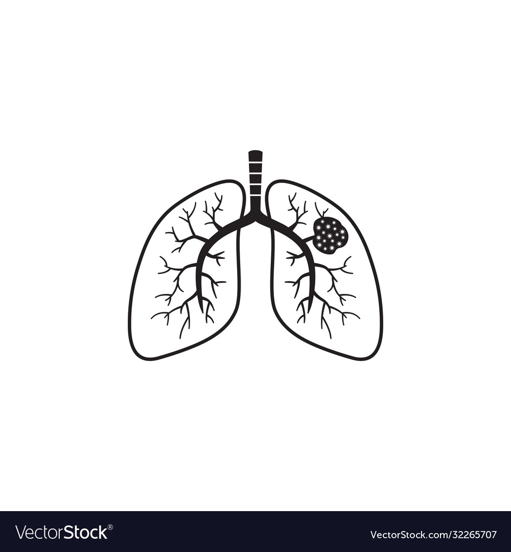 Line icon lung cancer