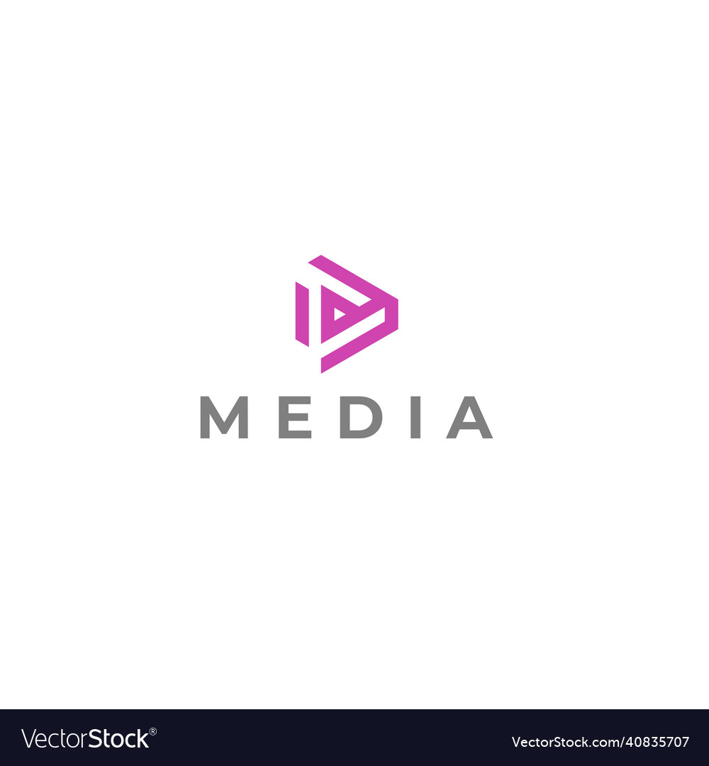 Minimalist simple colorful media play logo design