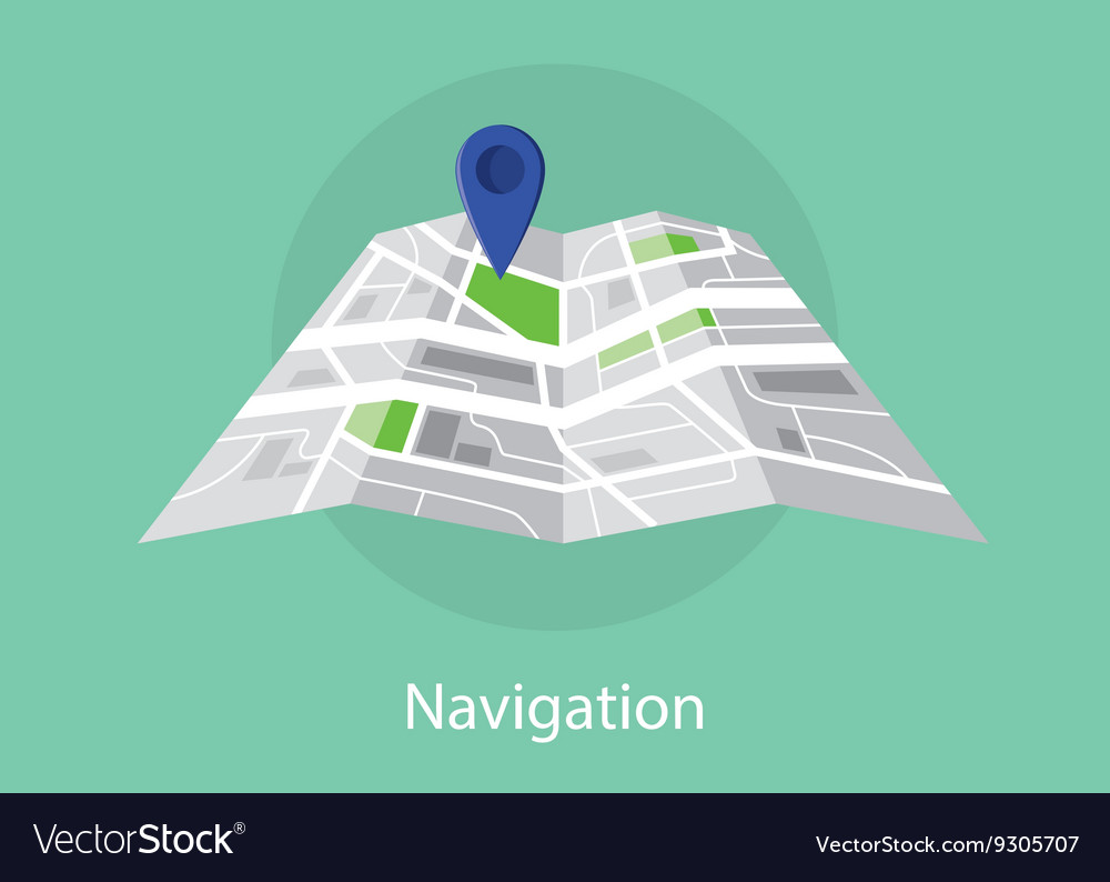 Navigation Map with Pin Icon