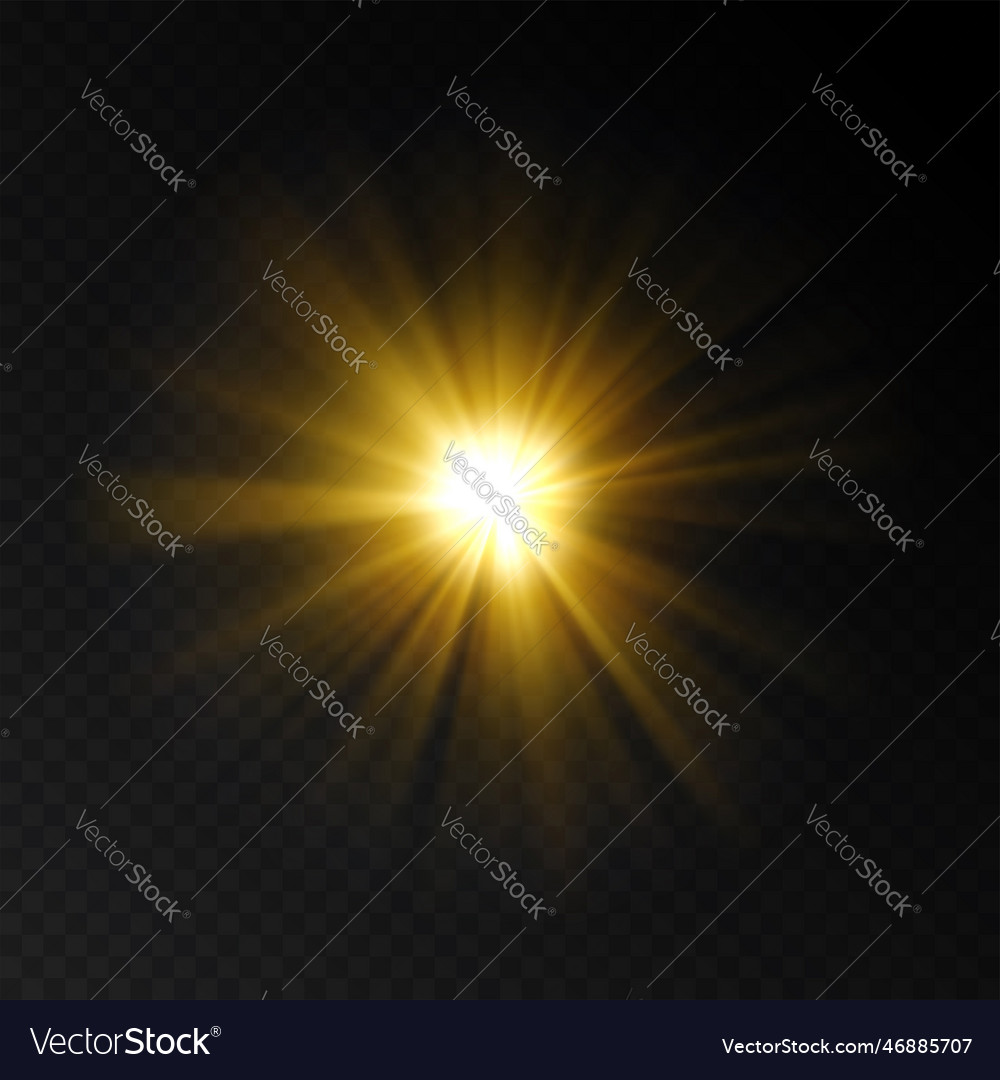 Orange light flash on transparent background Vector Image