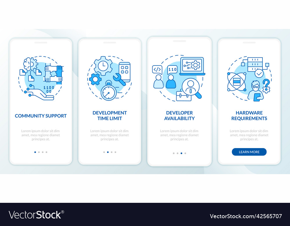 Programing language selection criteria blue vector image Programing language selection criteria blue