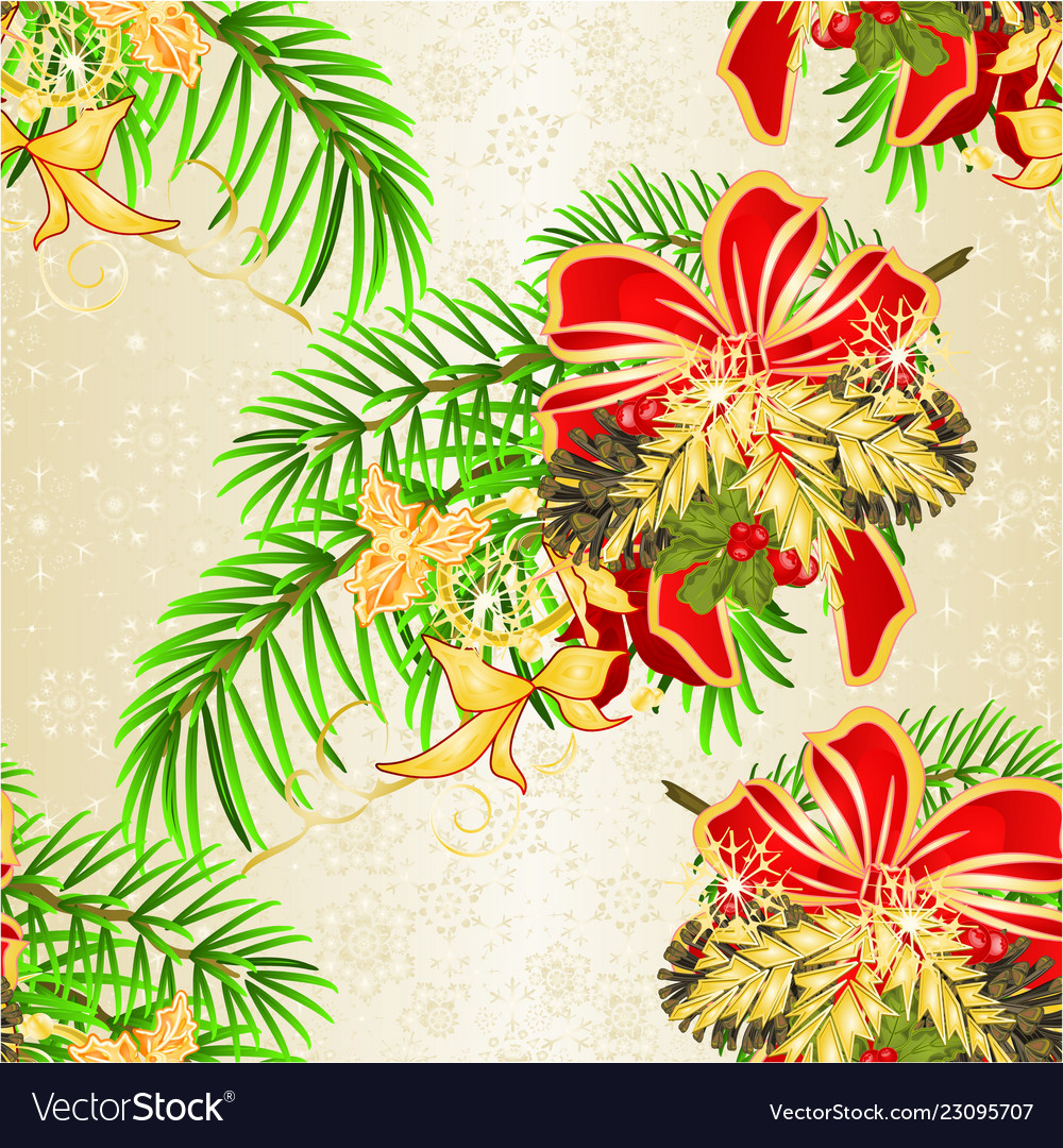 Seamless Texture Christmas Decorative Spruce Vector Image