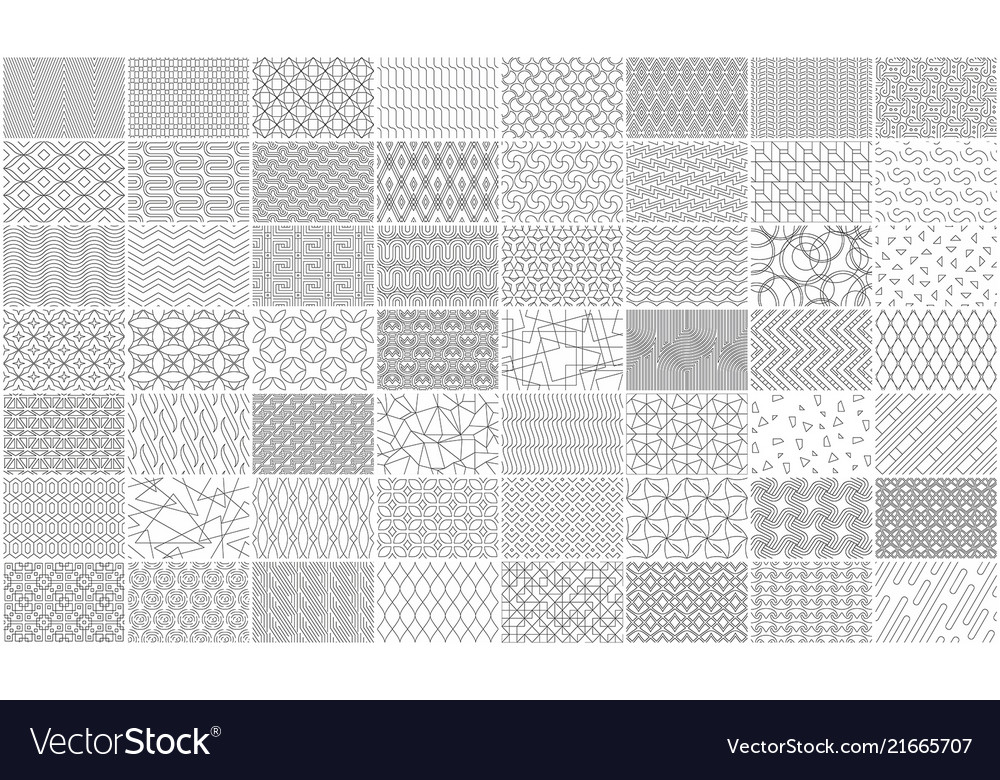Set of linear seamless geometric pattern Vector Image Set of linear seamless geometric pattern