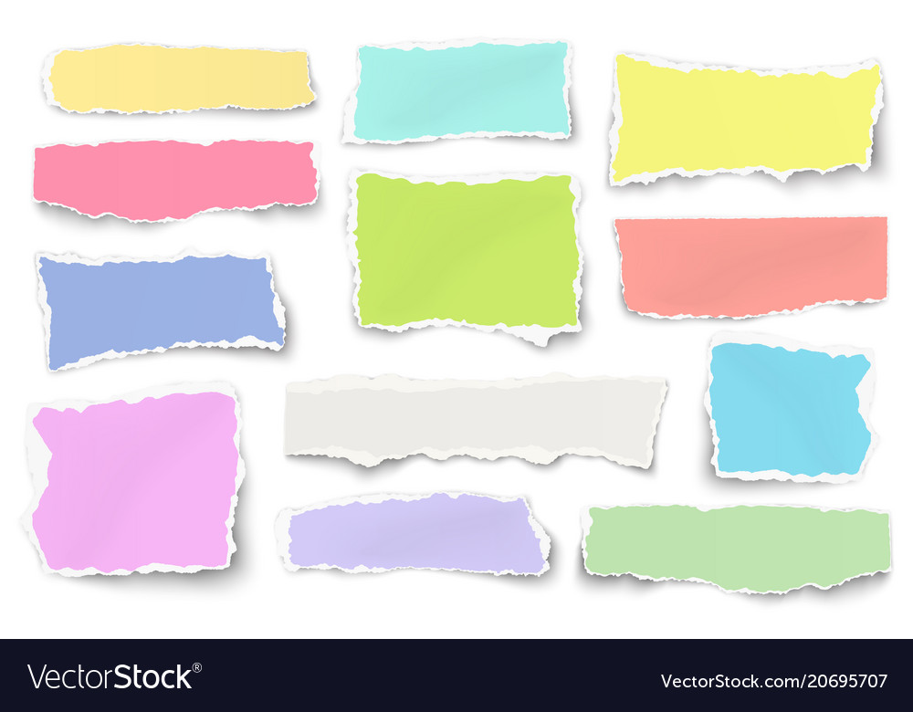 Set of paper different shapes and colors scraps Vector Image