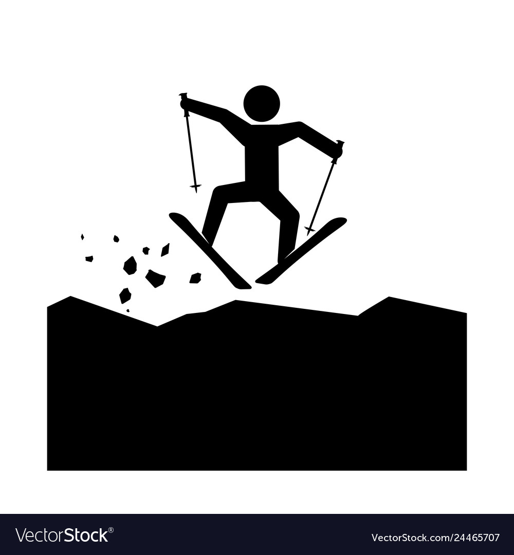 Silhouette man skiing icon