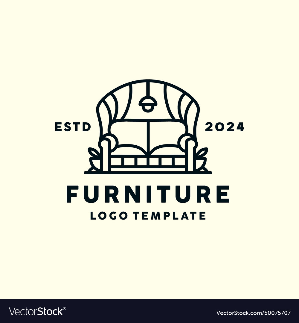 Sofa furniture logo design Royalty Free Vector Image