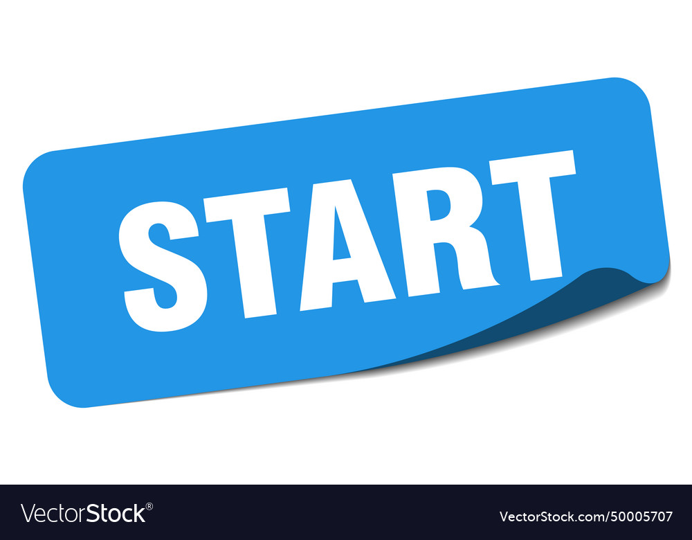 Start sticker start label Royalty Free Vector Image