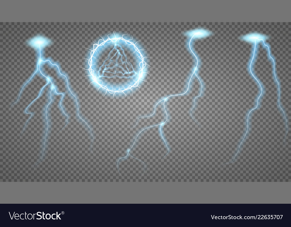 Storm with lightning isolated on transparent vector image Storm with lightning isolated on transparent