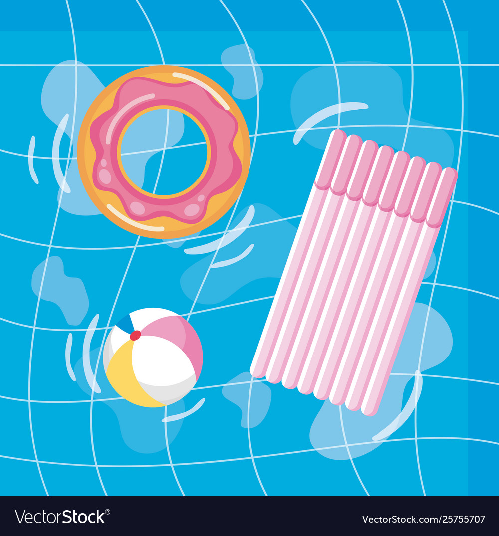 Summer design with pool and float
