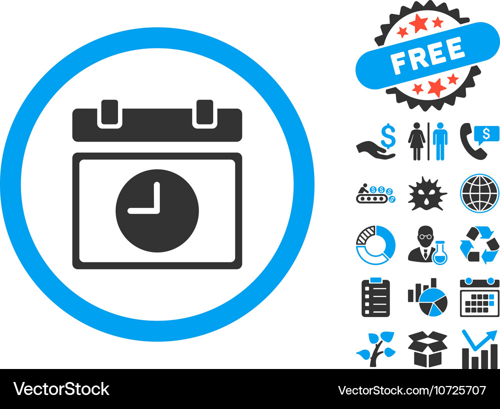 Time schedule flat icon with bonus Royalty Free Vector Image