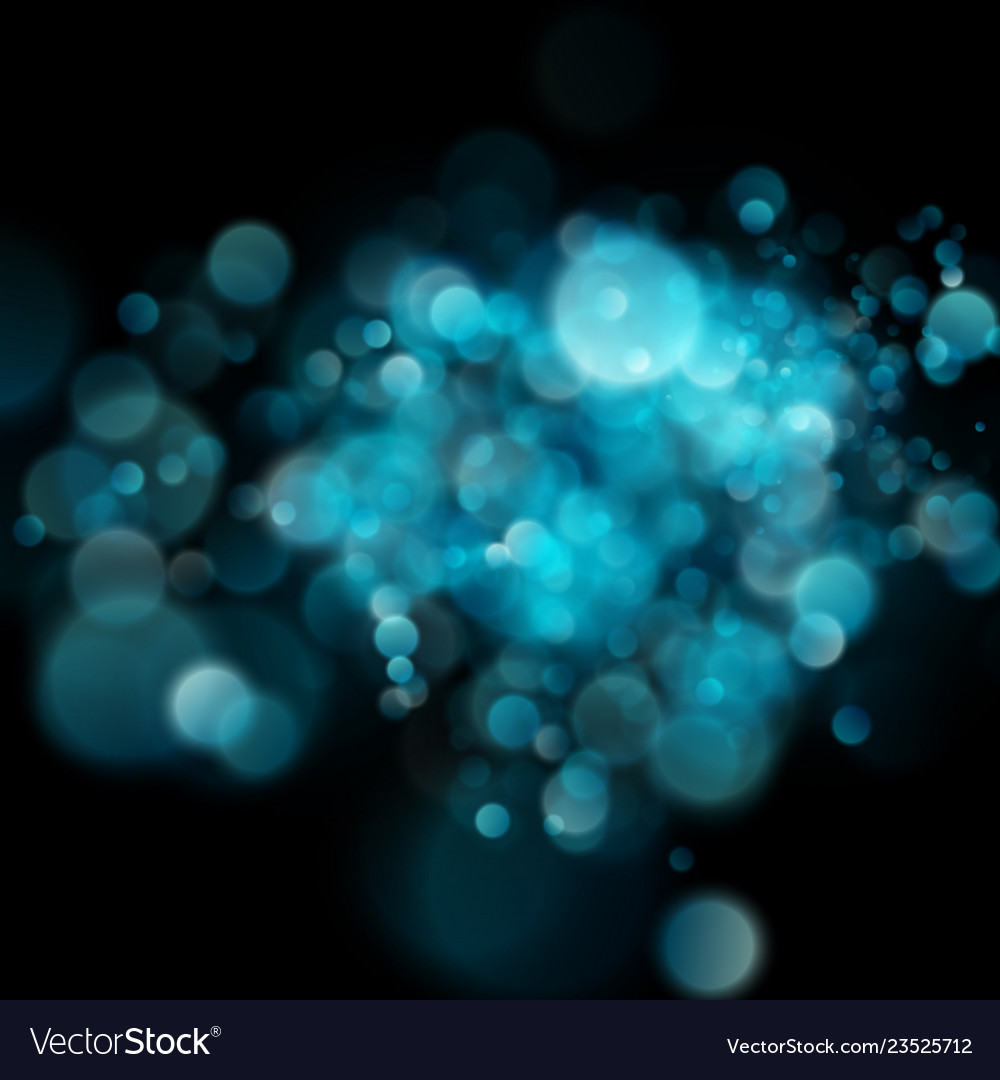 Abstract defocused circular blue bokeh on dark vector image Abstract defocused circular blue bokeh on dark