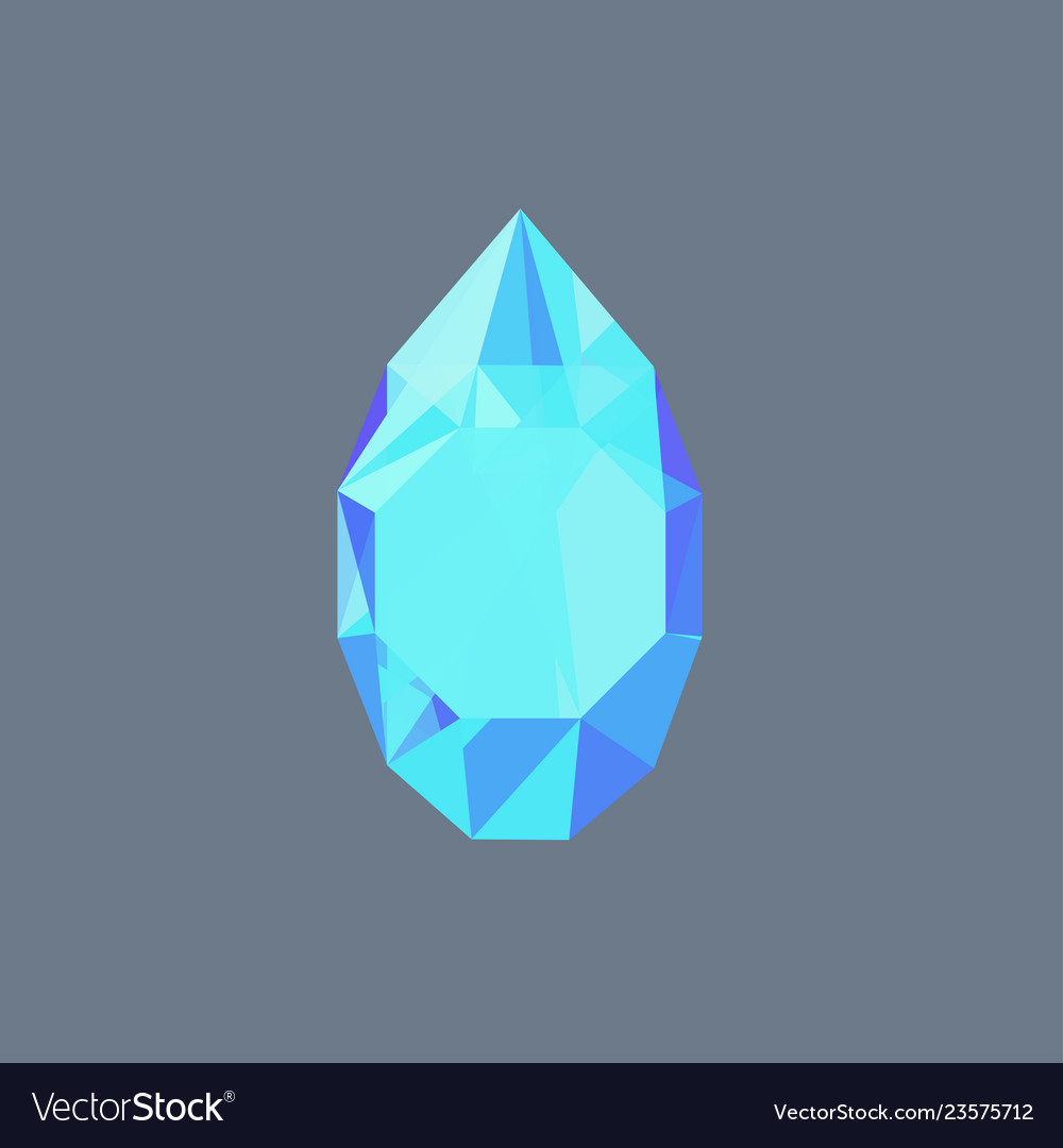 Aquamarine gem shining logo drop shaped