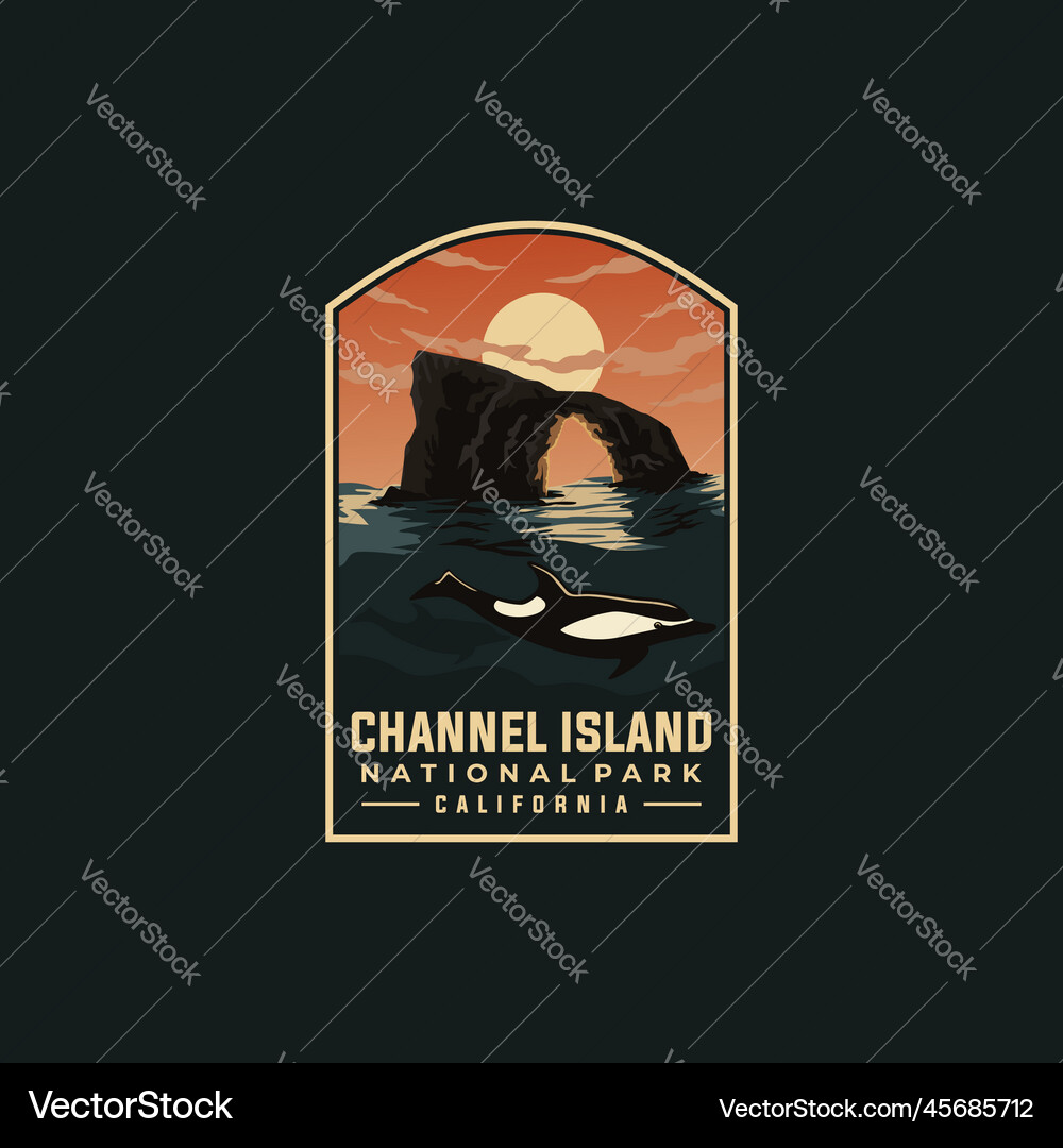 Channel island national park template Royalty Free Vector