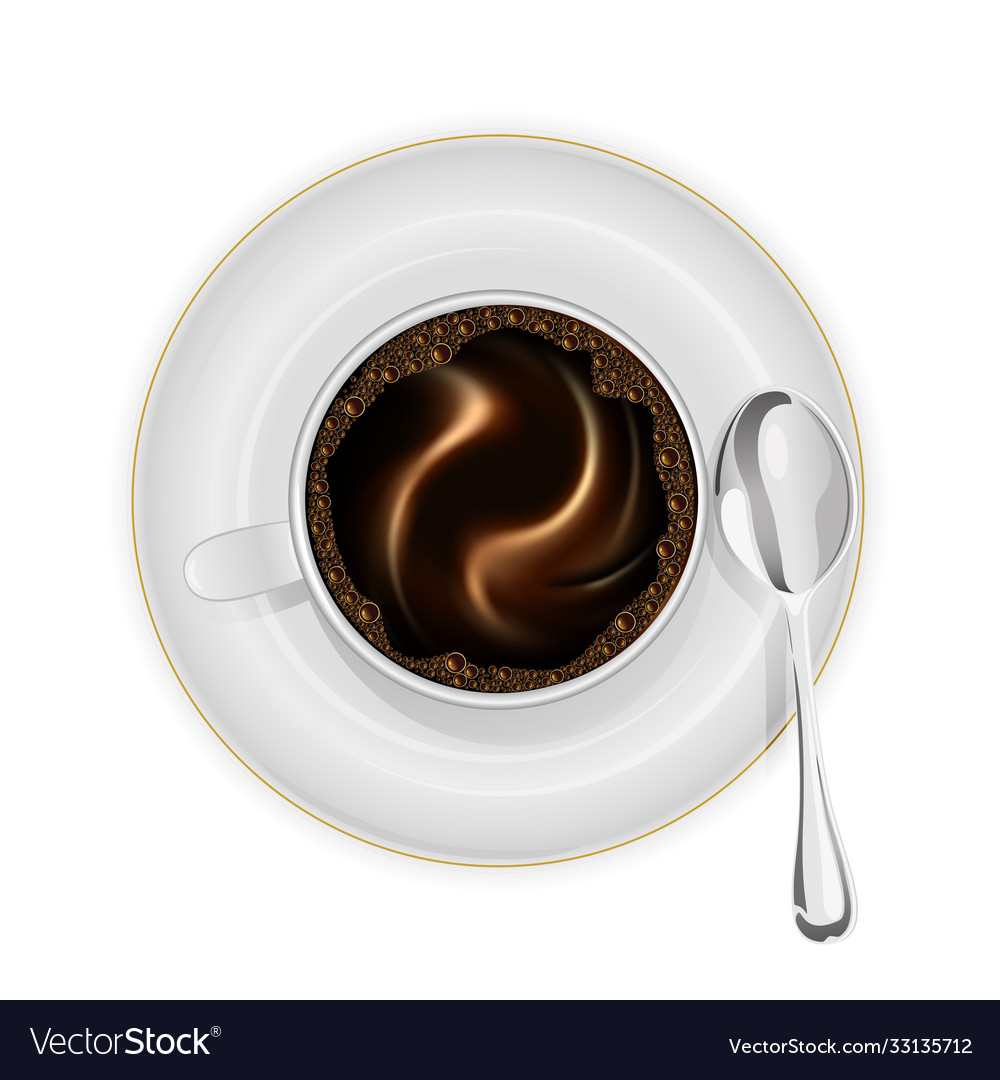 Kaffeebecher auf einem Untertasse mit Löffel