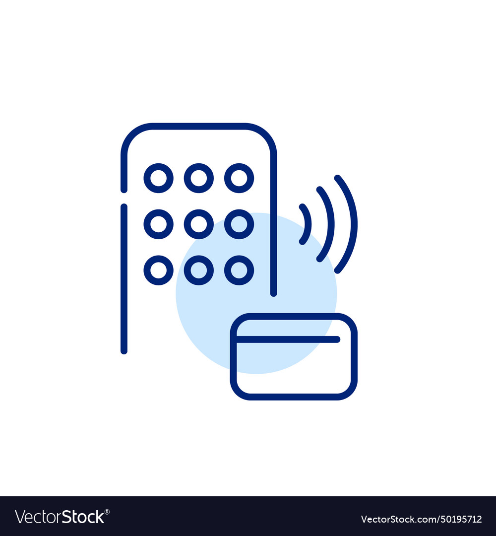 Digital lock with rfid access card pixel perfect vector image Digital lock with rfid access card pixel perfect