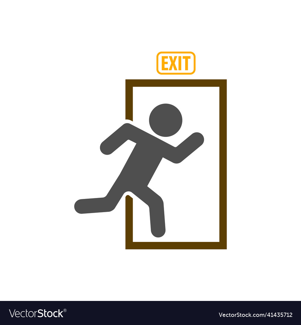 Exit icon emergency symbol logo app ui eps10 Vector Image Exit icon emergency symbol logo app ui eps10