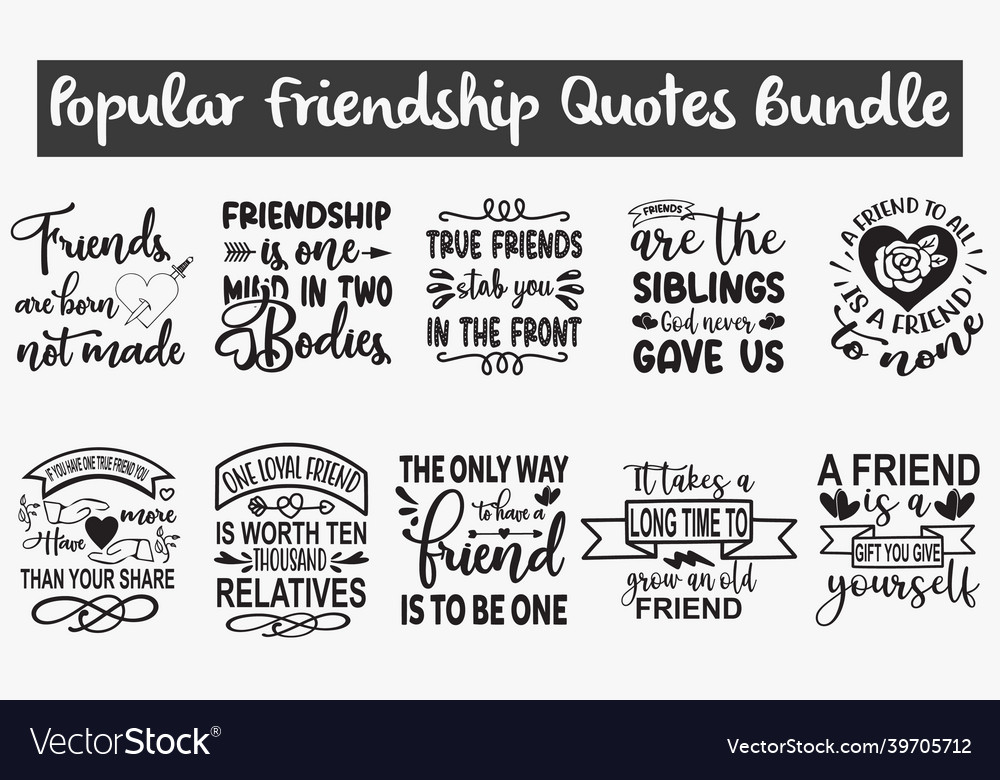 Friendship Quotes SVG Bundle Graphic by Design's Dark · Creative Fabrica