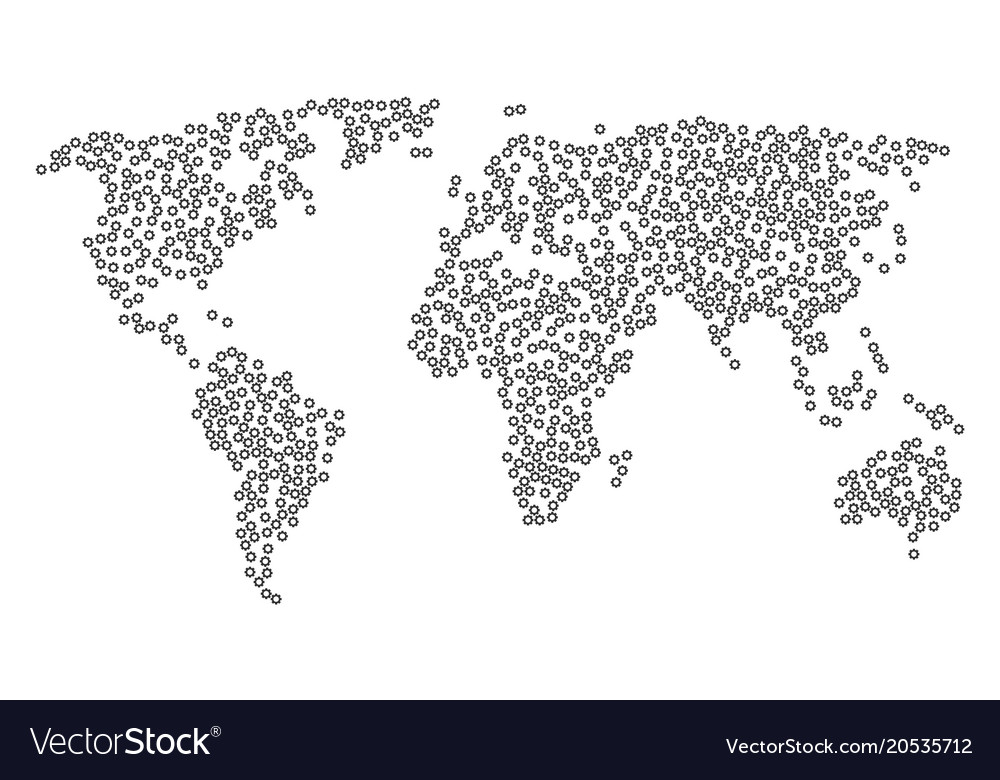 Global map pattern of gear icons