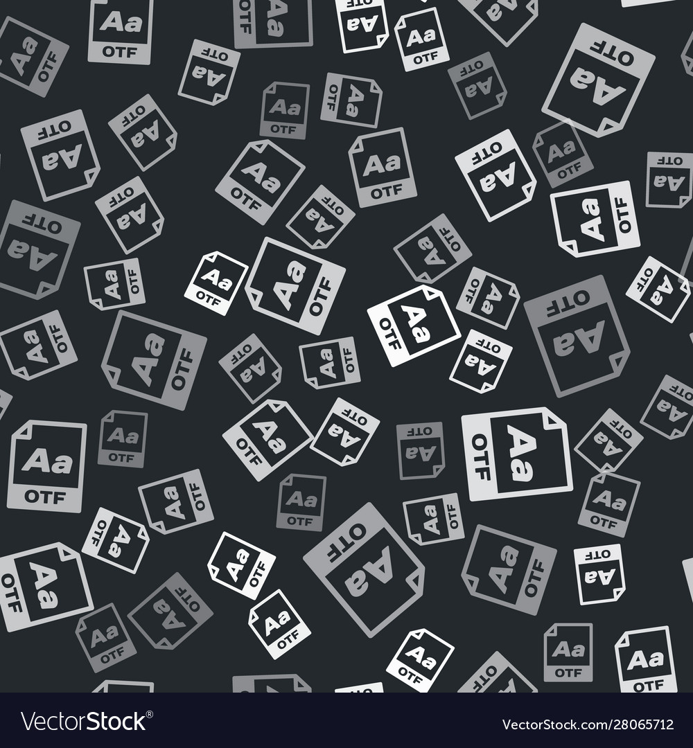 Grey otf file document download button icon vector image Grey otf file document download button icon