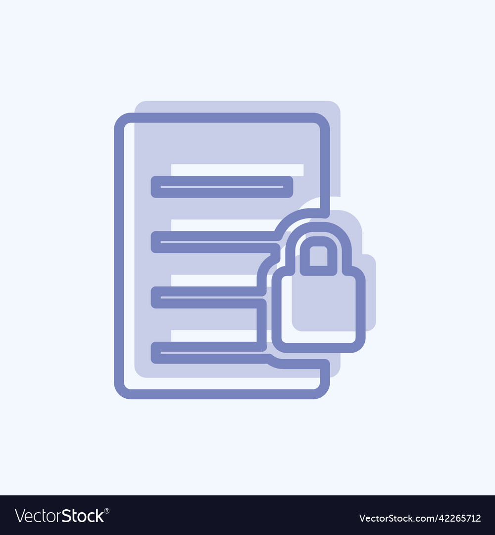 Icon secure document suitable for user interface