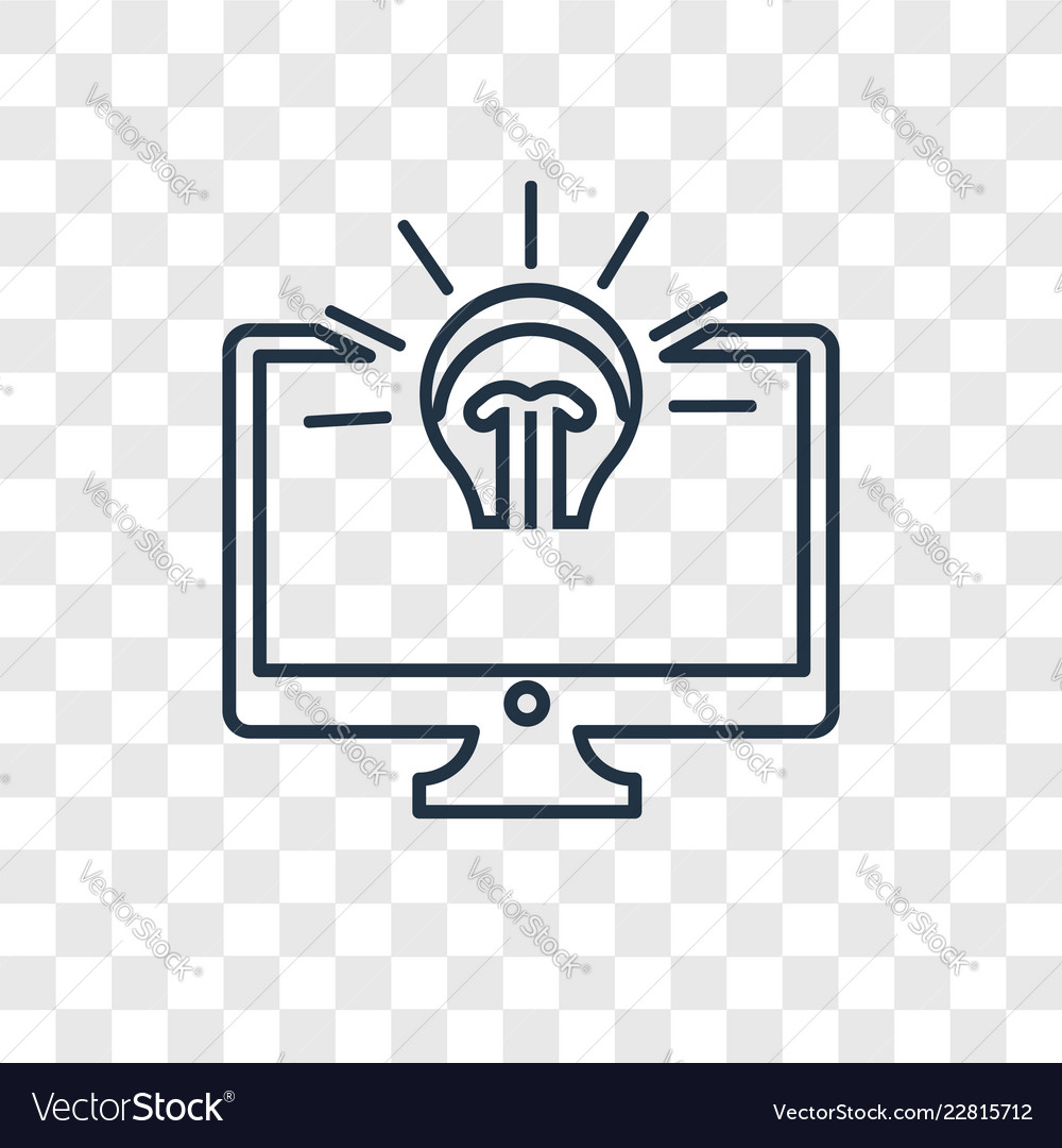 Idea concept linear icon isolated on transparent vector image Idea concept linear icon isolated on transparent