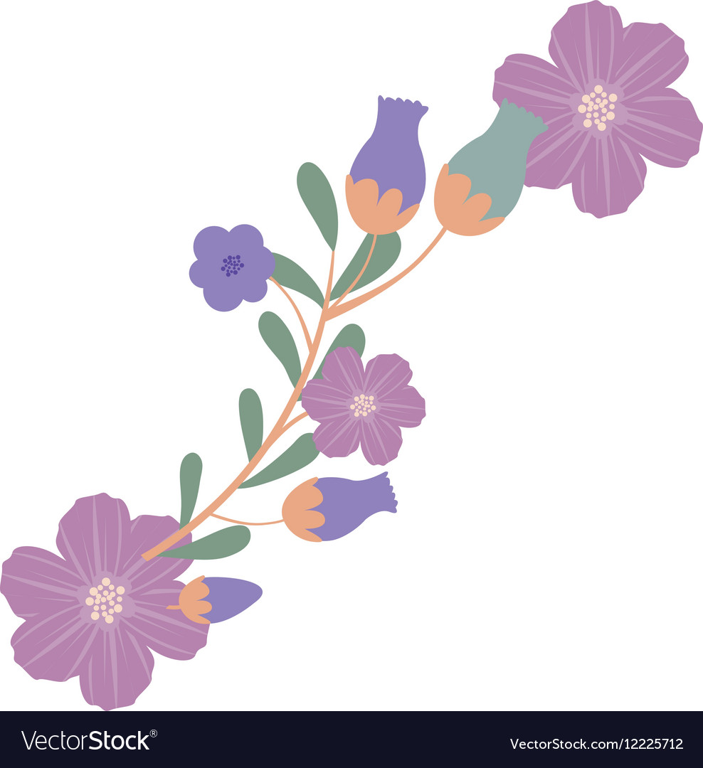 Isolated flowers decoration design