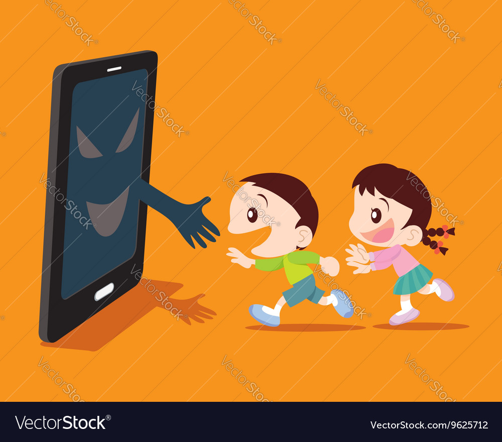 Kids and smartphone concept