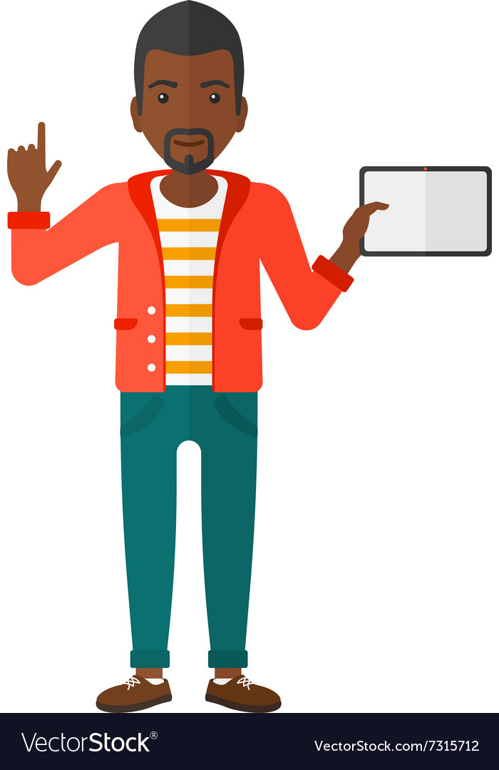 Man holding tablet computer