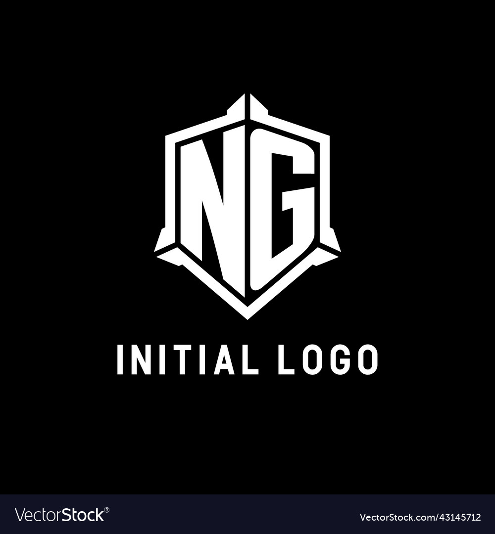 Ng logo initial with shield shape design style