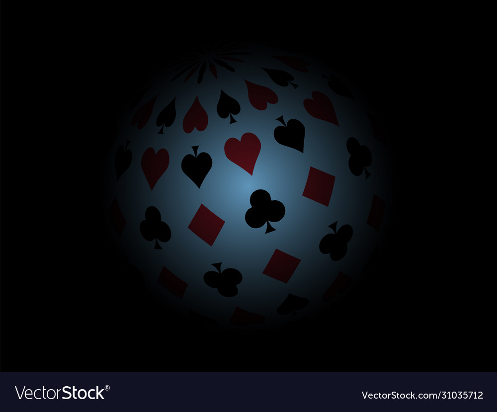 Poker suits globe blue vector image Poker suits globe blue