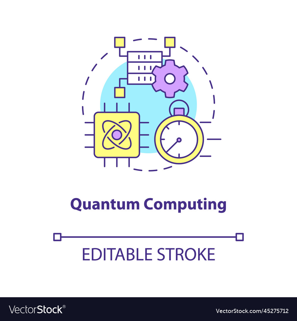 Quantum computing concept icon vector image Quantum computing concept icon