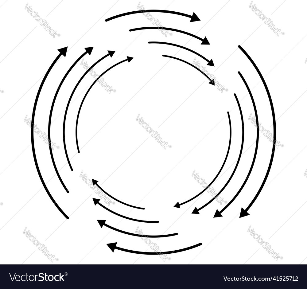 Random circular cycle arrow element spiral vector image Random circular cycle arrow element spiral