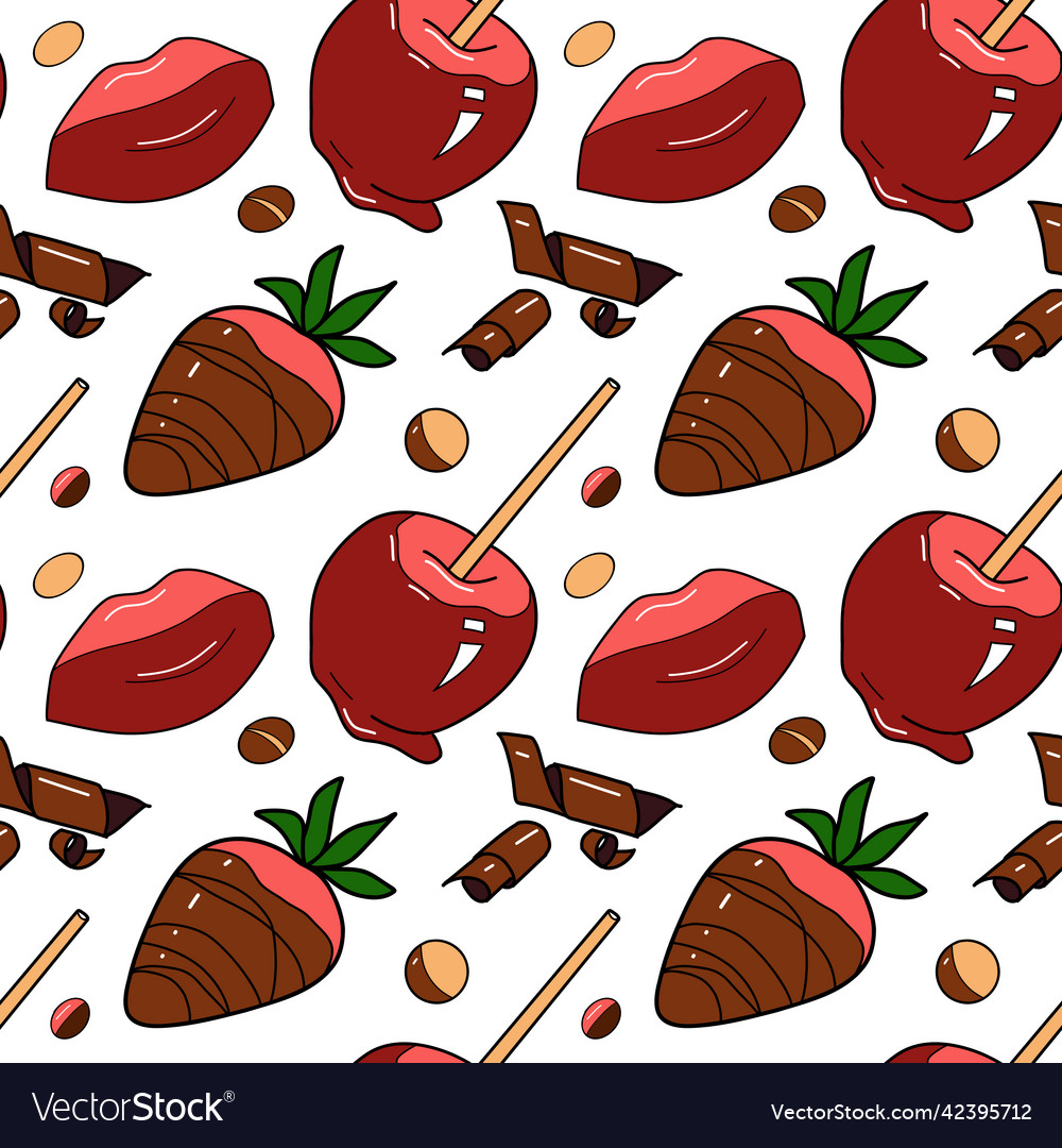 Seamless pattern with the image of chocolate