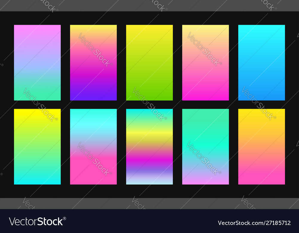 Set gradient backgrounds neon color