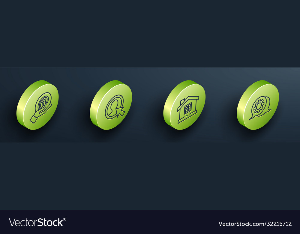 Set isometric mail and e-mail in hand create vector image Set isometric mail and e-mail in hand create