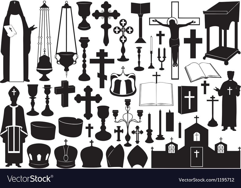 Set of religious elements Royalty Free Vector Image