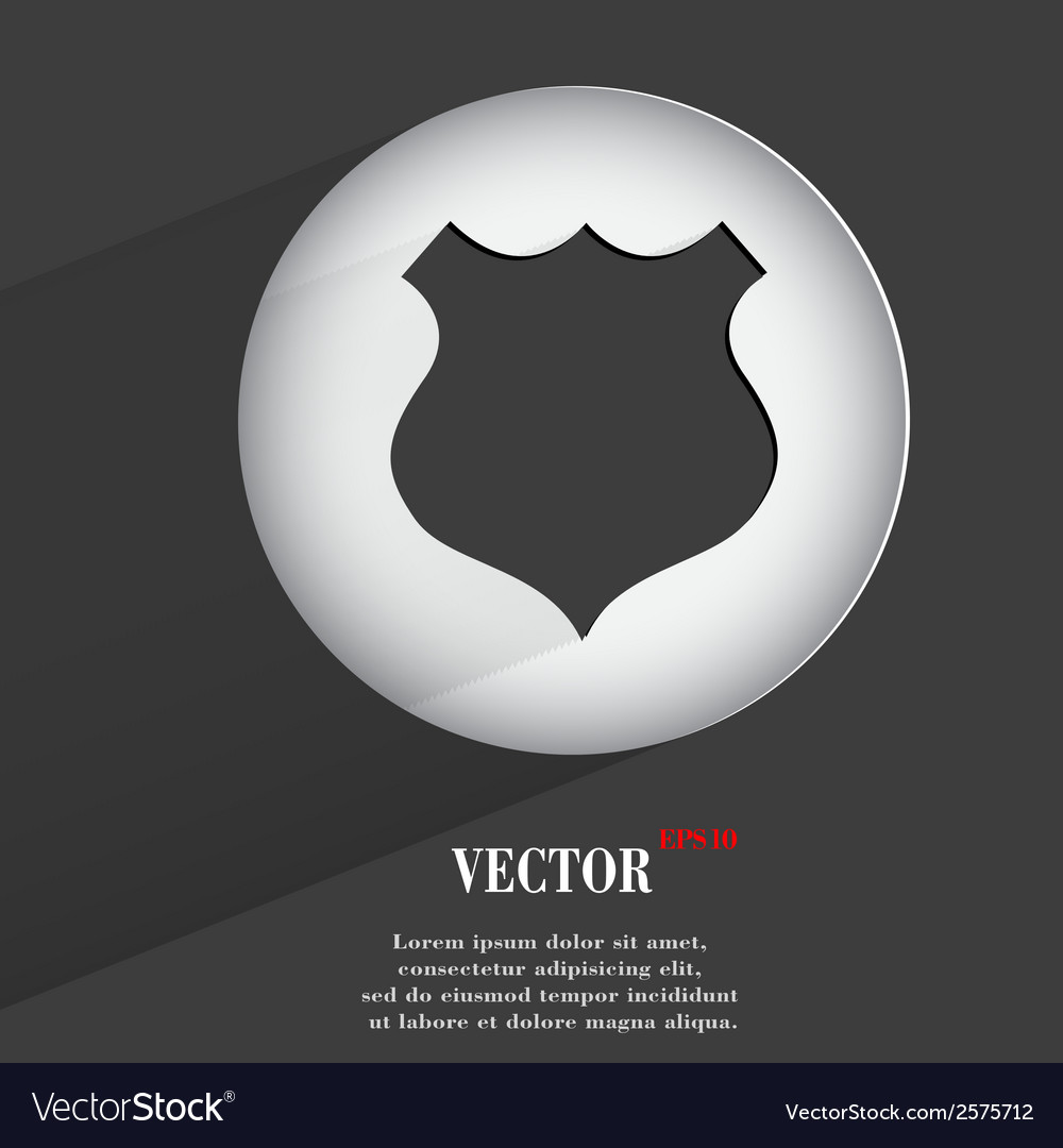 Shield flat modern web button with long shadow