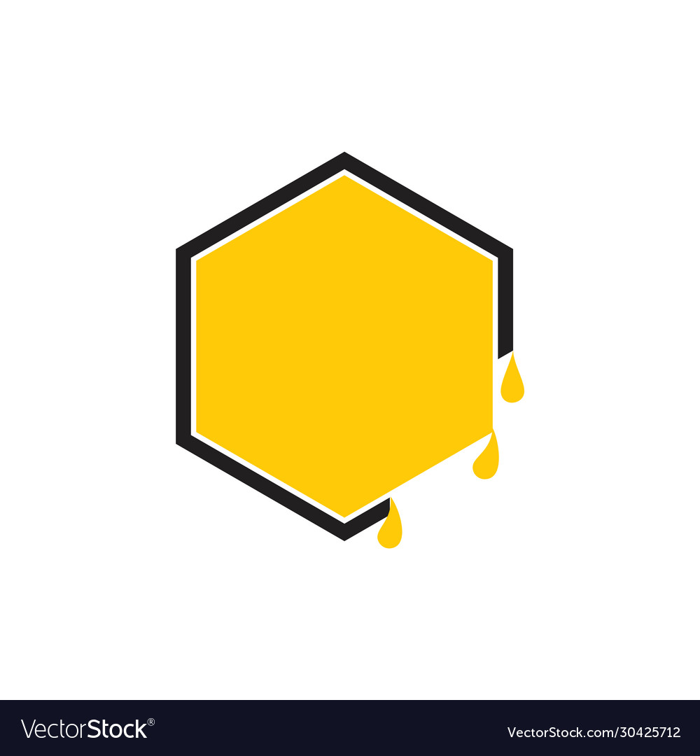 Simple drop honey hive hexagonal symbol frame Vector Image Simple drop honey hive hexagonal symbol frame