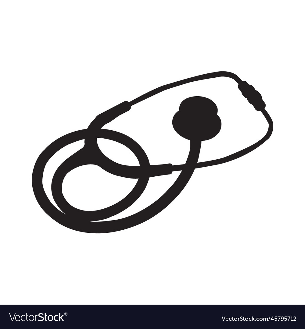 Stethoscope silhouettes Royalty Free Vector Image