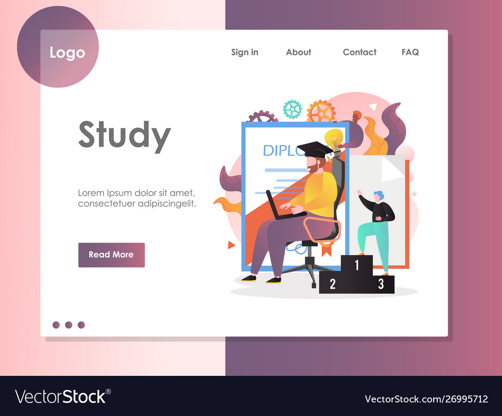 Study website landing page design template